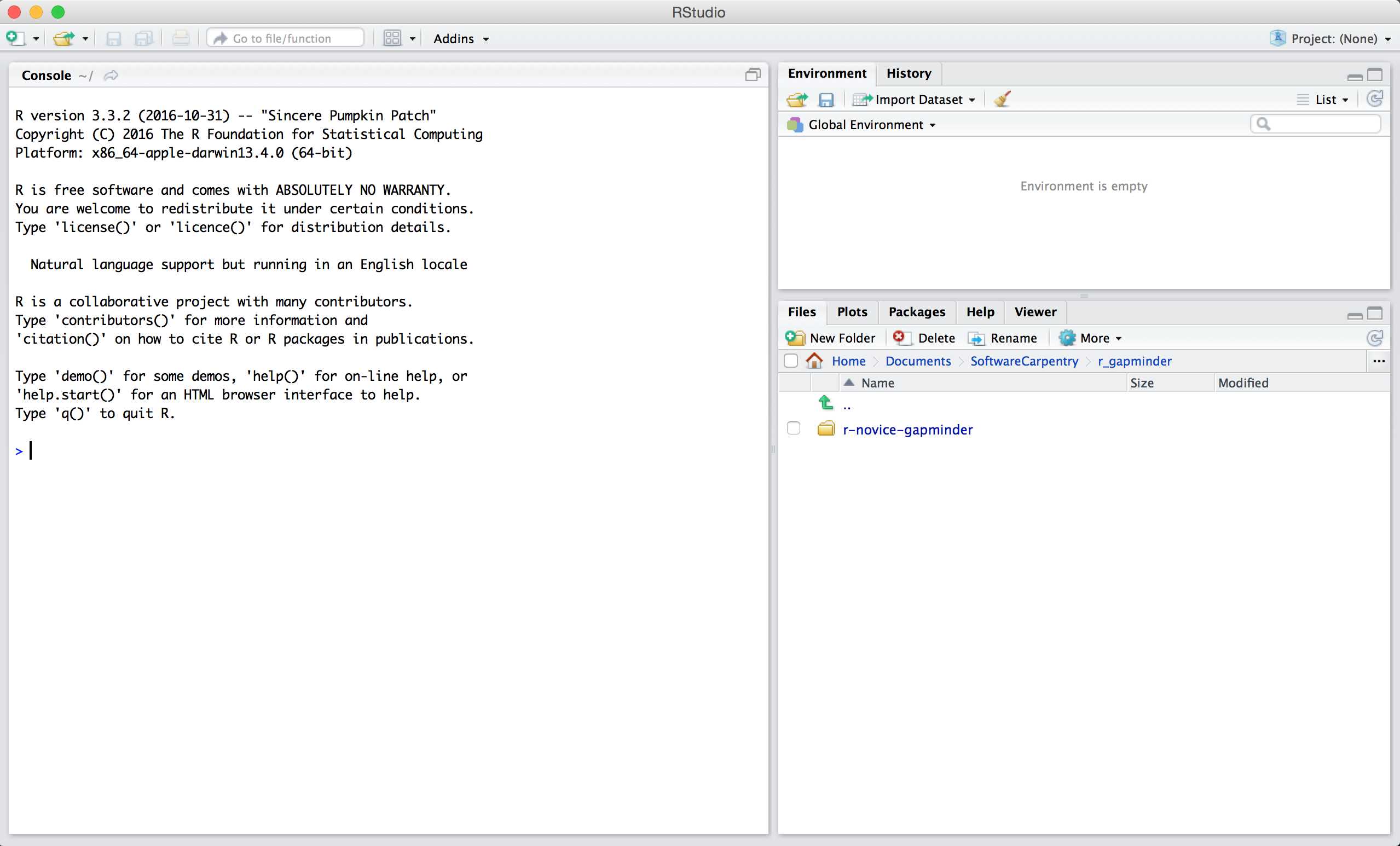 RStudio layout