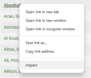 Dialog with Inspect option