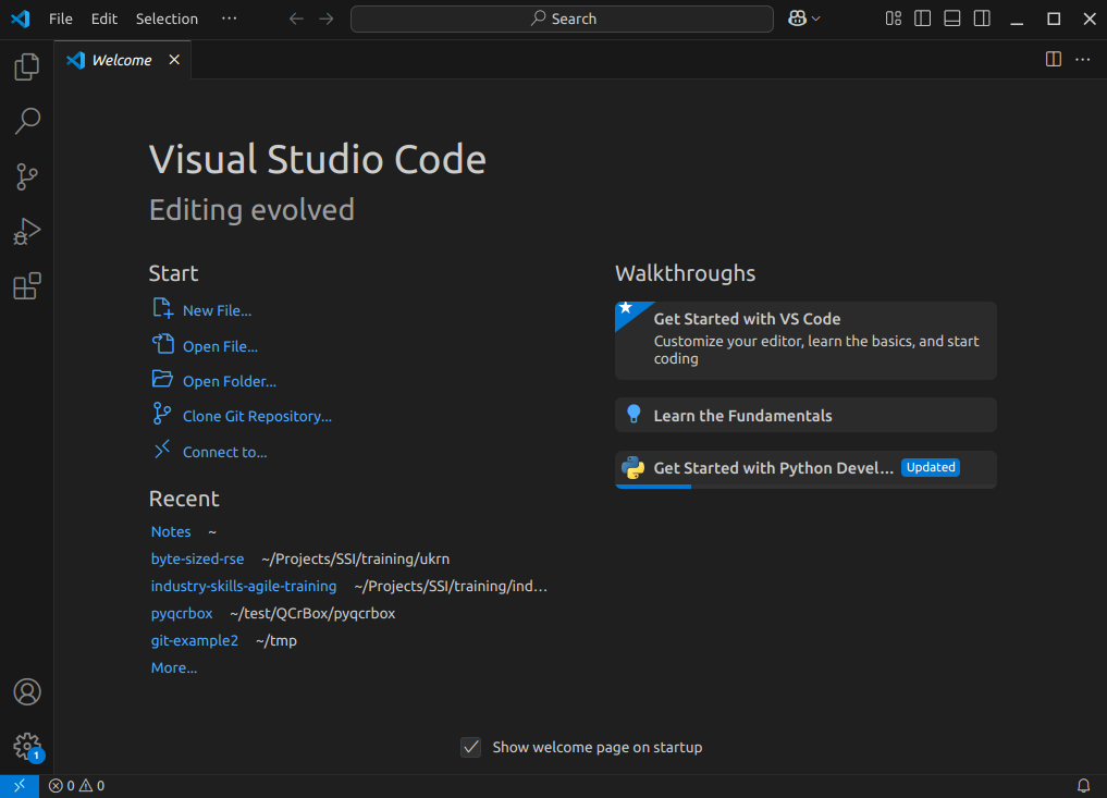 Screenshot of VSCode interface